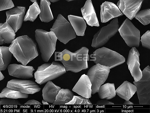 Sharp synthetic diamond abrasive